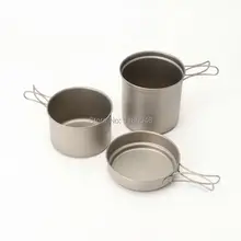 2014 New Style font b Camping b font cookware Titanium Cooking Pots And Pans Set For