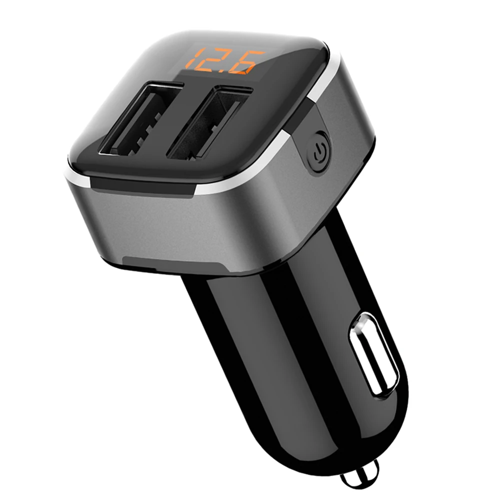 CHUNFA New Dual USB Car Charger with LED Digital Display Smart IC Fast