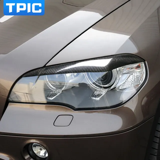 Carbon Fiber Headlights Eyebrows Eyelids for bmw x5 e70 Accessories