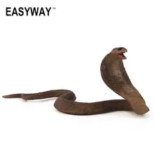 EASYWAY Naja Cobra Cobra De Plástico Figuras de Ação Estatueta de Répteis Brinquedo para Crianças Presente Da Vida Selvagem Simulação Modelo Animal Do Jardim Zoológico