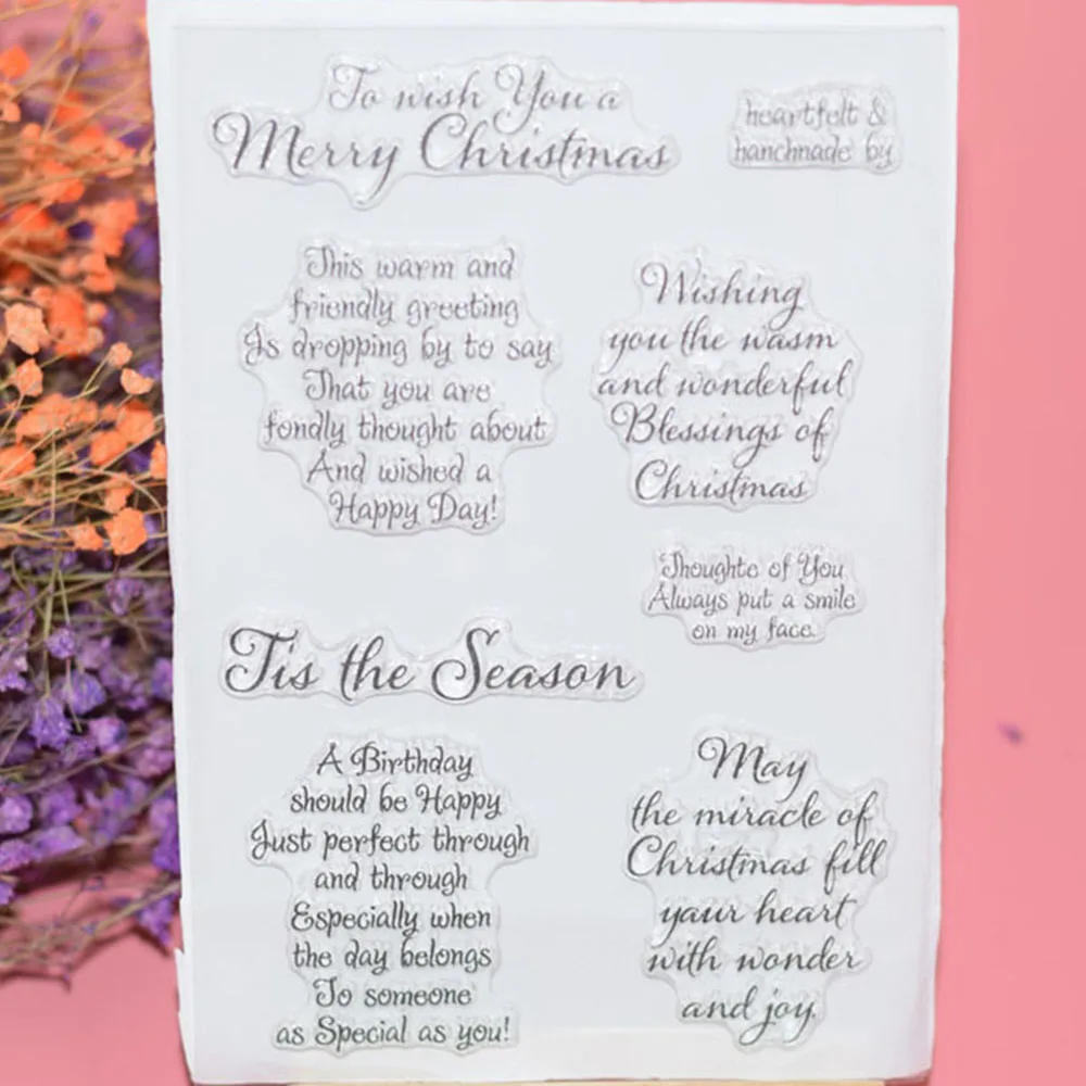 

2018 New Word Transparent Clear Rubber Stamp Silicone Scrapbooking Photo Album Decorative Sheet DIY Craft Paper Card Making Gift
