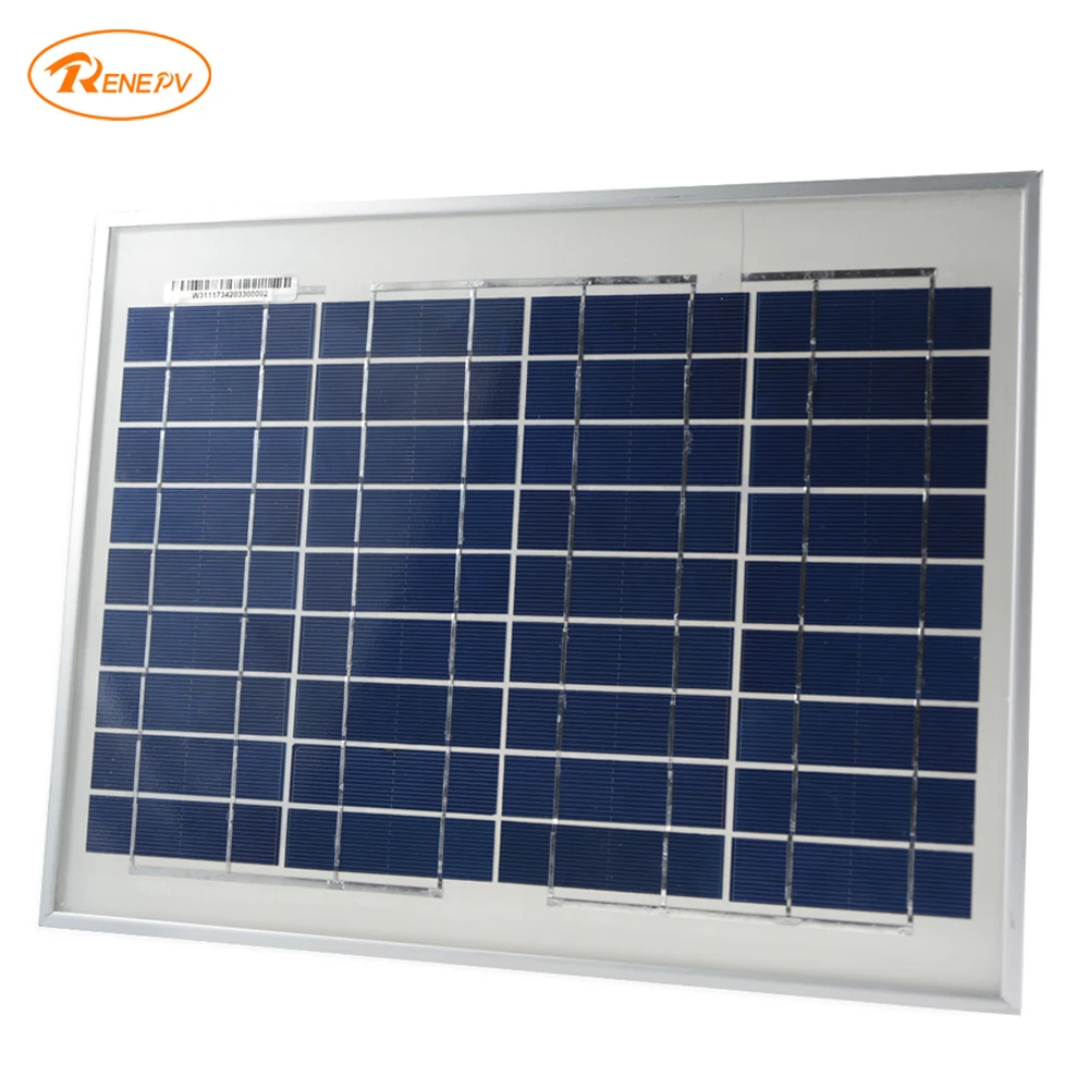 

Renepv Brand 10W Solar Panel 18V output for 12 V battery power charging