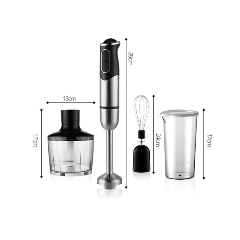 

600ML Hand Blender 4 in 1 Portable immersion Blender for Kitchen Food Processor stick with Chopper Whisk Electric Juicer Mixer