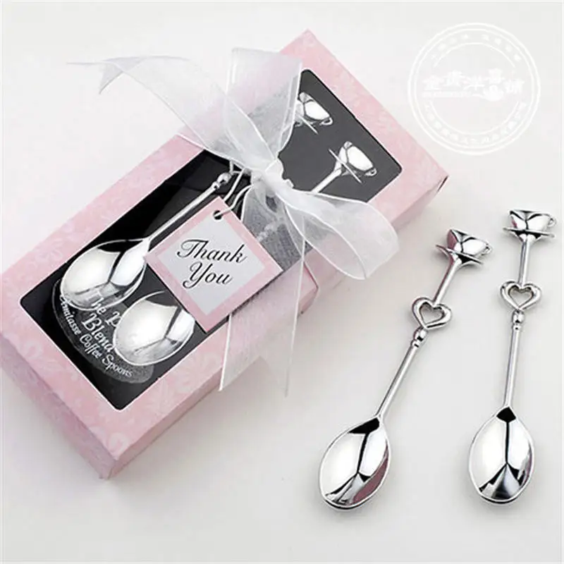 

1 Set 14*6.5cm Stainless Steel Tea Coffee Dessert Spoon Heart Shape Bridal Shower Wedding Party Favor Lover Valentine's Day Gift