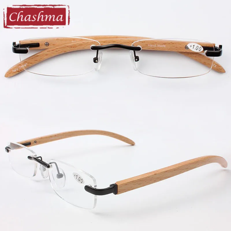 Chashma Brand Top Quality Slim New Style Alloy Frame Wood Temple