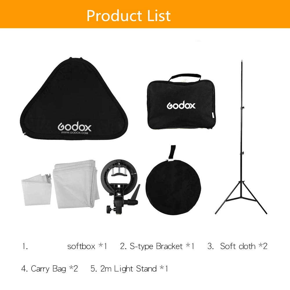 Godox 60x60 см 24x24 дюйма вспышка Speedlite софтбокс + s образный кронштейн Bowens крепление