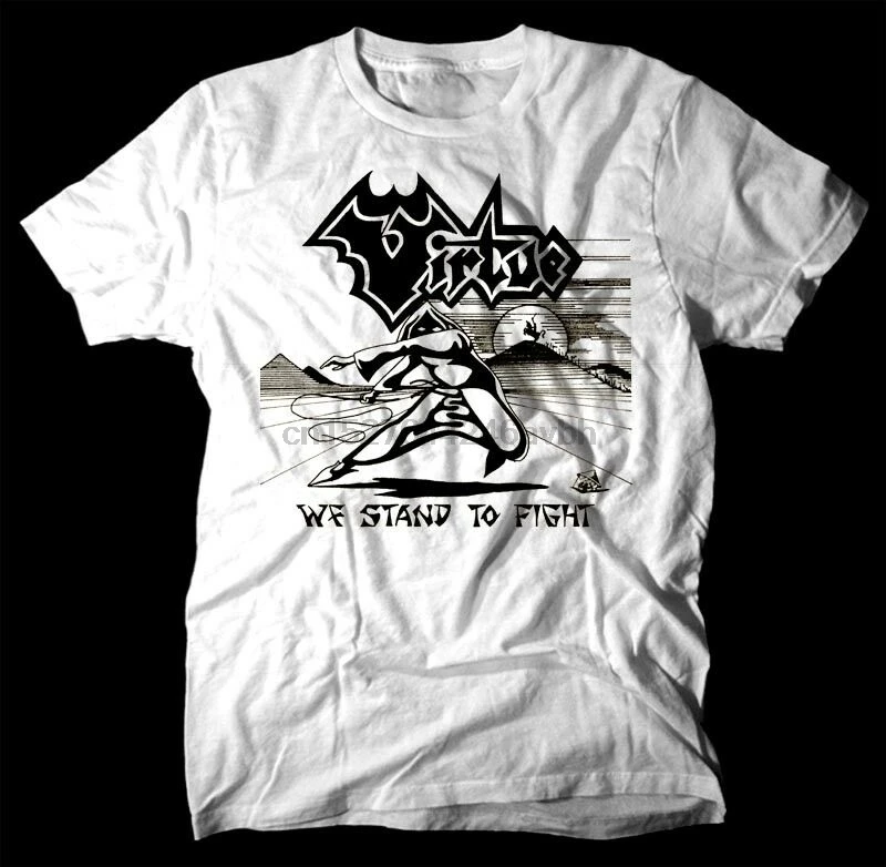 

Virtue We Stand To Fight WHITE T SHIRT cotton all sizes S-5XL