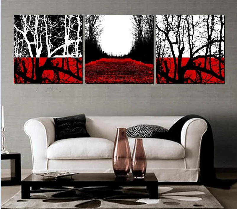 Black And White And Red Living Room compare prices on painted wall art with black white red tree Black And White And Red Living Room compare prices on painted wall art with black white red tree