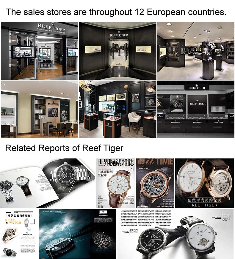 Reef Tiger/RT Elegant Business Mens Watches Perpetual Calendar Power Reserve Small Seconds Automatic Watches RGA1620