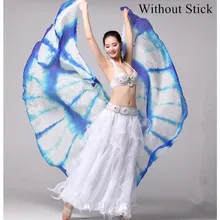 Шелк вуаль Половина Круглый Галстук окрашенный танец живота костюм аксессуары Isis крылья с/без палочки сцены реквизит