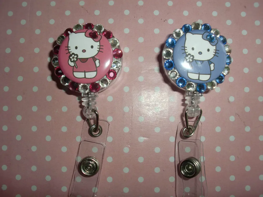 

Hello Kitty Id Badge Reel Pink and Clear 10pcs/lot