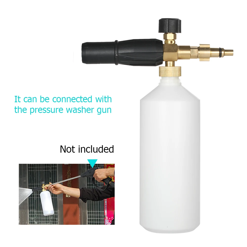 Регулируемая пена Лэнс 1L бутылки снег сопла инжектор мыло пеногенератор для Lavor давление моечная уставновка высокое давление