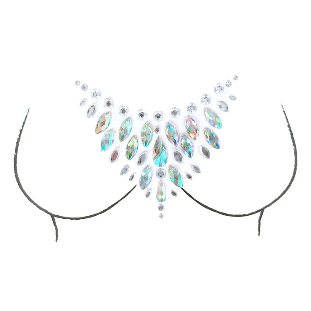 Женские вечерние акриловые украшения на грудь с кристаллами, алмазная татуировка, сверлильная паста, полимерная палочка для лица, тела, макияж, стразы, наклейка