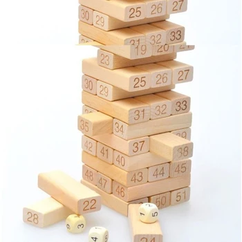 

1 Pcs Fashion Adult Intelligence Small Digital Layer Stacking Log Blocks Stacked High Jenga Leisure Wooden Toys