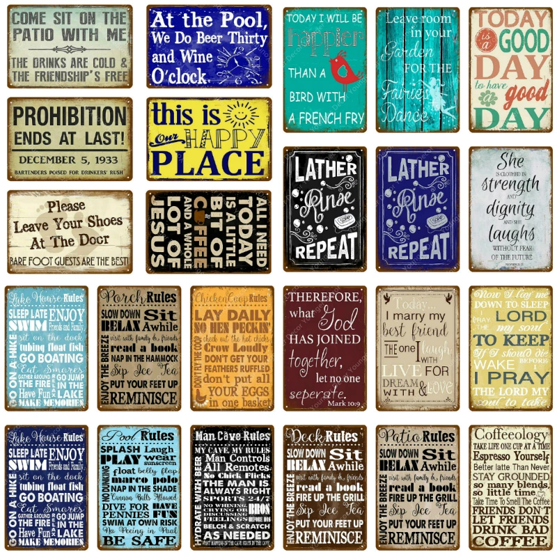 

Today Is A Good Day Romantic Poetry Metal Poster Tin Signs Bar Pub Room Home Cafe Decor Vintage Wall Art Painting Plaque