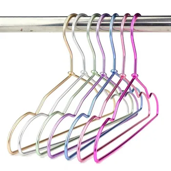 

20 Pcs/Lot Pink Blue Fancy Aluminum Metal Clothes Hangers for Kids, Space Saving Cute Dress Shirts Coats Hanger for Children