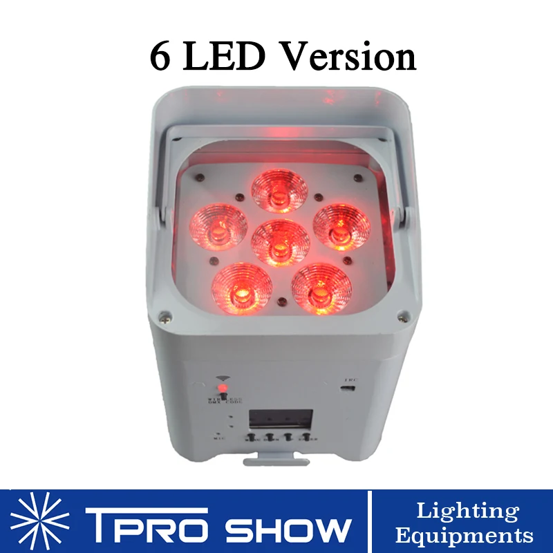 6 LED Version 10 шт./лот беспроводной светодиодный прожектор par с мультичипом RGBWA UV на батарейках сценический светильник Dmx512 контроль вверх светильник ing украшение события свадебный отель - Испускаемый цвет: 6 LED Version
