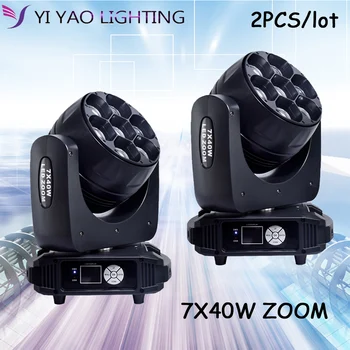 

LED 7x40w moving head dj lights rgbw wash zoom dmx512 control 15/29ch high brightness for Light Club Stage Lighting Party Disco