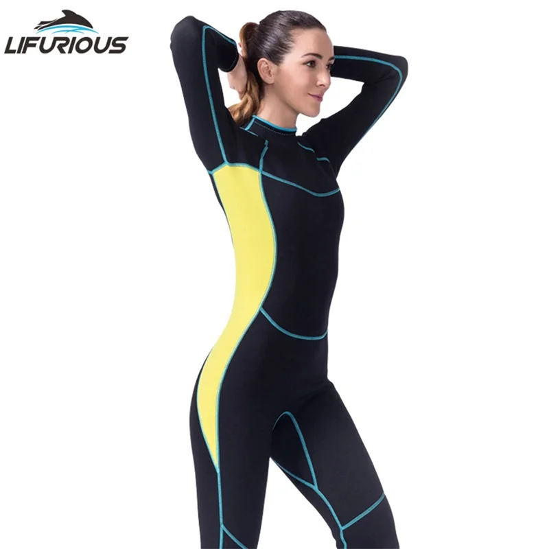 

LIFURIOUS Wetsuit for Swimming Women Neoprene Long Sleeved Jumpsuit Snorkeling Swimwear Wetsuits Women Surfing Spearfishing Suit
