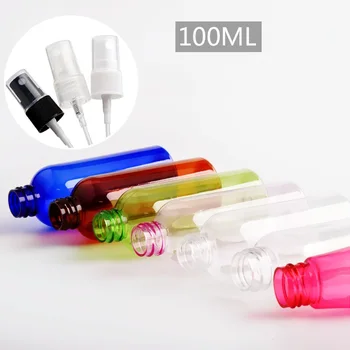 

100ml pretty colors PET bottle with plastic sprayer.mist PET bottle.travel refillable perfume container