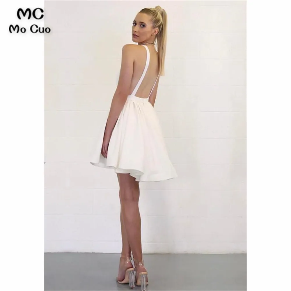 sexy plunge neck short prom homecoming dresses 2017 (1)