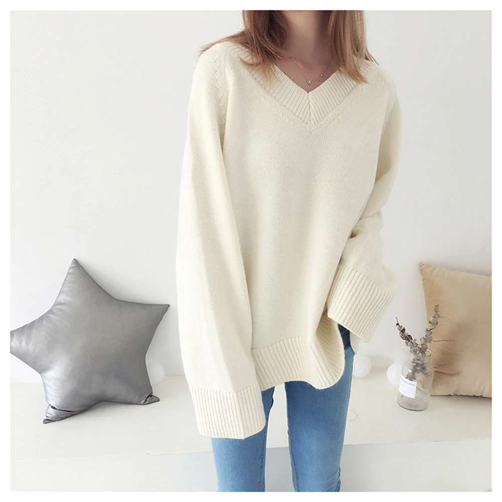 V Neck Drop Shoulder Loose Chunky Sweater Flare Sleeve Oversize Pullover Winter Warm Sweater Fashion Knit Sweater Coat V Neck Drop Shoulder Loose Chunky Sweater Flare Sleeve Oversize Pullover Winter Warm Sweater Fashion Knit Sweater Coat