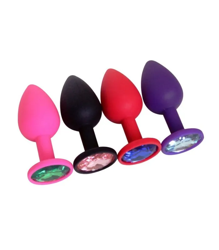 Small Medium Large Silicone Butt Plug with Crystal Jewelry Smooth Touch Anal Plug Anal Sex Toys for Woman Men Gay11