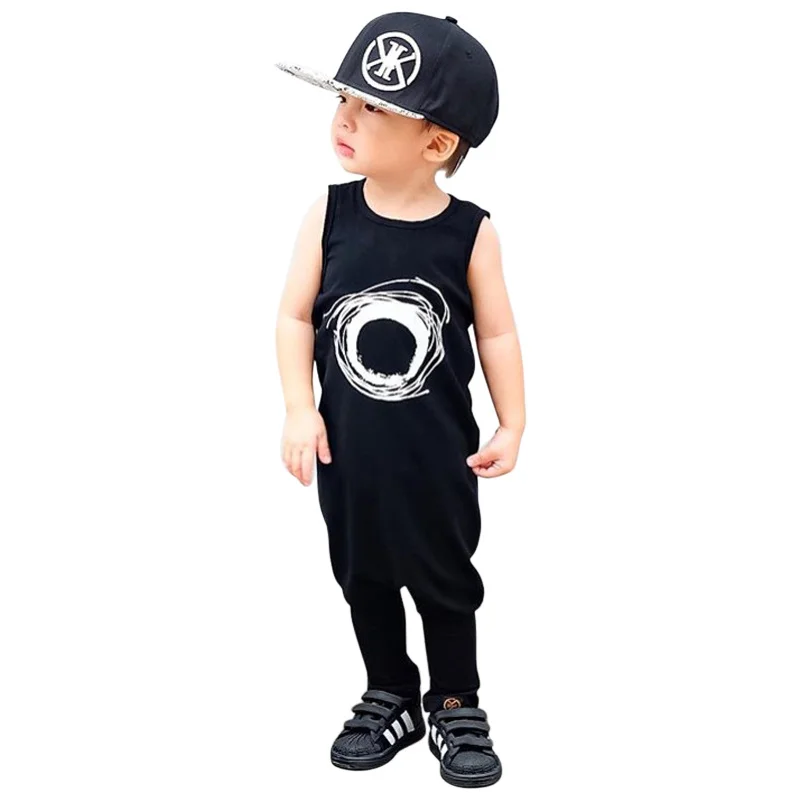 Summer Clothes Newborn Baby Boys Suits Rompers 0 2 Years Black Prink O