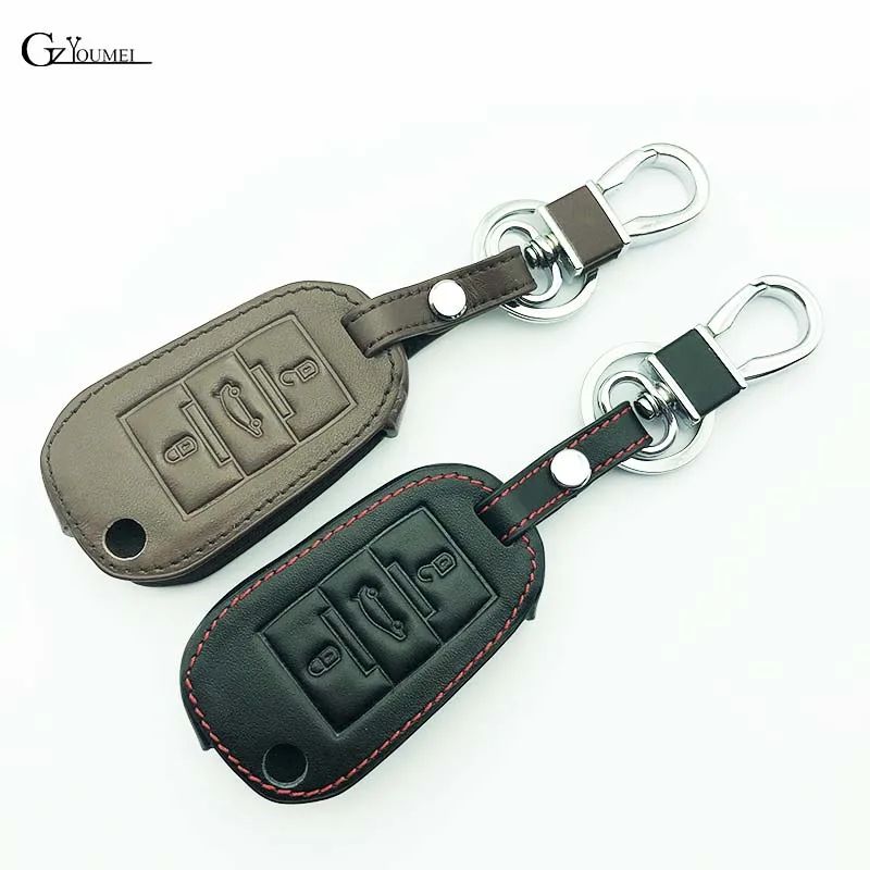 Кожаный чехол для автомобильного ключа Citroen C4 CACTUS C5 C3 C6 C8 Picasso Xsara Peugeot 3008 308 RCZ 508 408