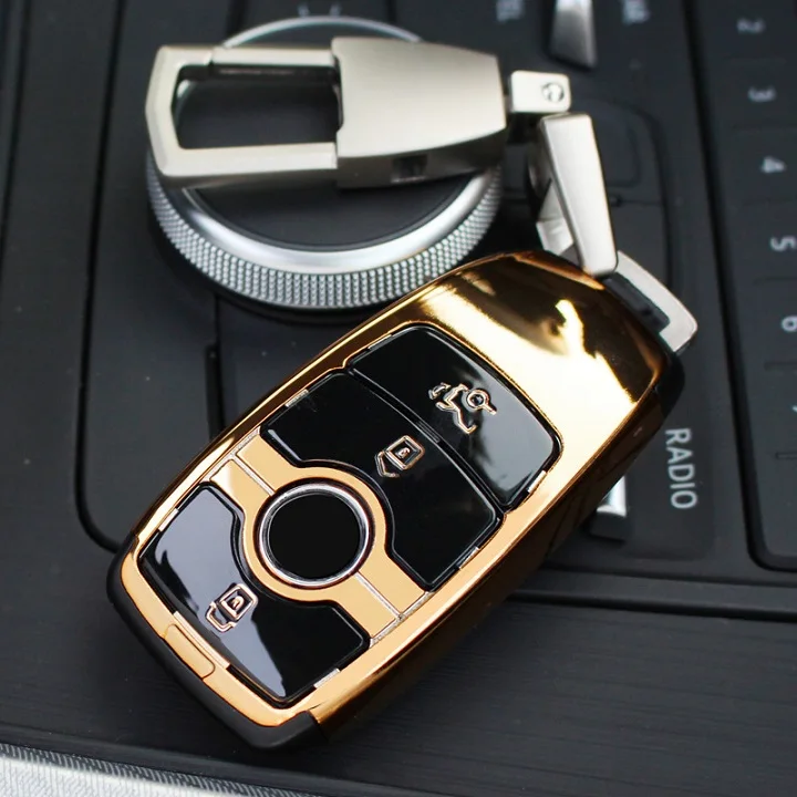Автомобильный Стайлинг автомобиля ключ чехол для BMW 520 525 f30 f10 F18 118i 320i 1 3 5 7 серия X3 X4 M3 M4 M5 E34 E90 E60 E36 FOB брелок для ключей - Название цвета: Golden set
