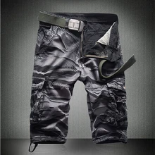 Мужские камуфляжные карго шорты летние сумки длиной до колена свободные хлопковые повседневные шорты, мульти-карманные военные шорты 8 цветов