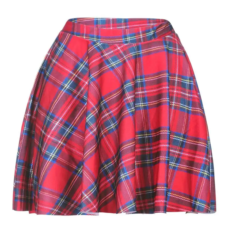 Red Plaid font b Women b font Sexy Pleated font b Skirts b font Tennis Bowling