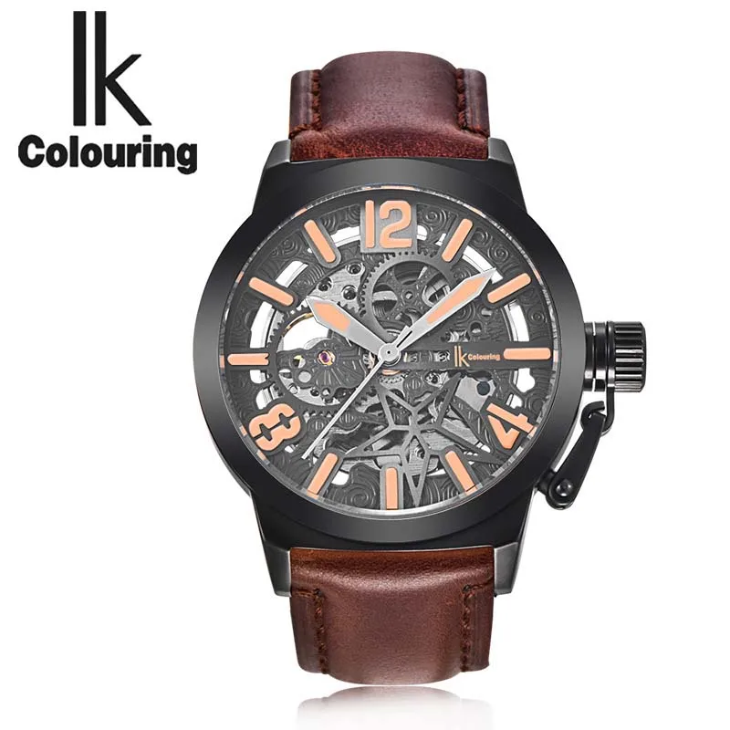 

IK New Luxury Casual Clock Men Automatic Watch Skeleton Business Watch Mechanical Watch