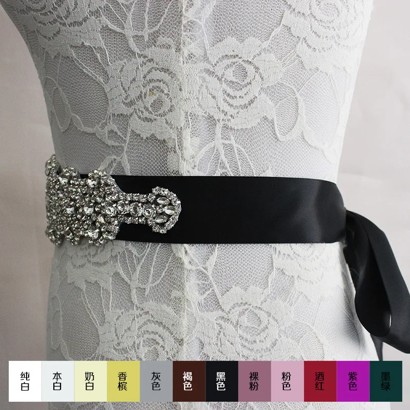 Новые Невесты свадебное пояс роскошный сверкающий алмаз diy аксессуары ленты лук талии ремень платье