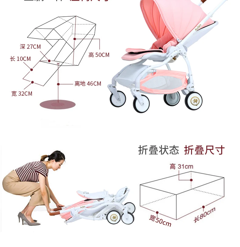 Высокая Landscap принцесса девочка коляска 360 градусов колеса детская коляска переносная тележка четыре колеса шок складная Коляска