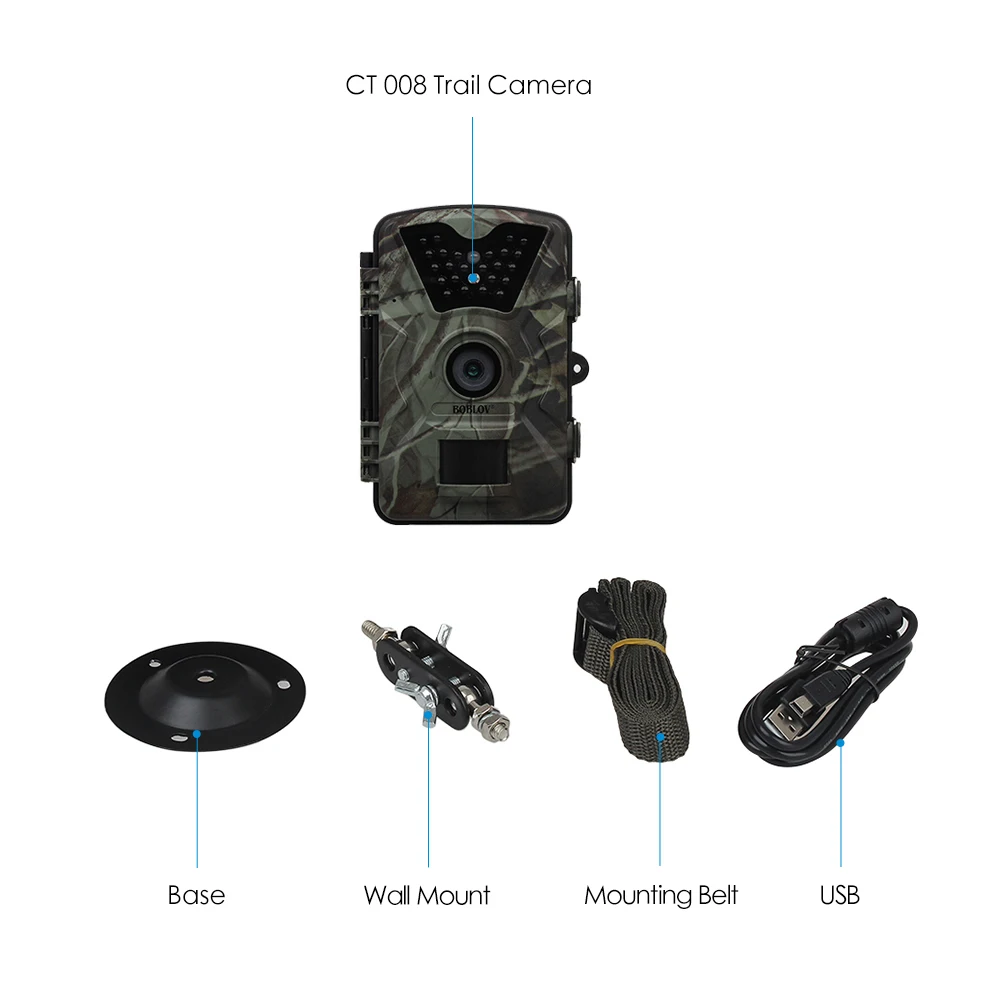 BOBLOV охотничья камера ночного видения, Охотничья камера, камера для охоты, 12 МП, 1080 P, Водонепроницаемая видеокамера для безопасности