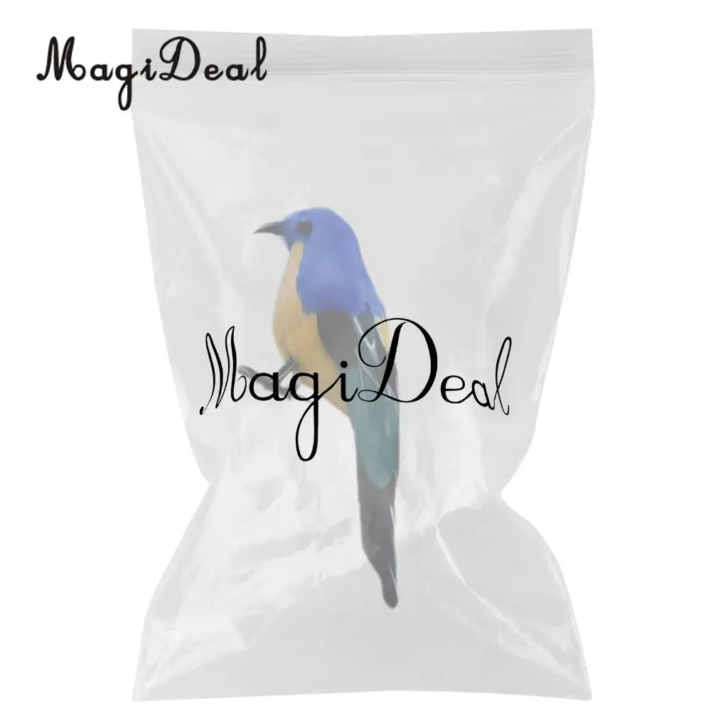 MagiDeal искусственное птичье перо реалистичный домашний садовый декор, украшение темно-синяя птица