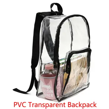 

Fashion Clear PVC Backpack Transparent Travel Bag Shoulder School Bag Rucksack