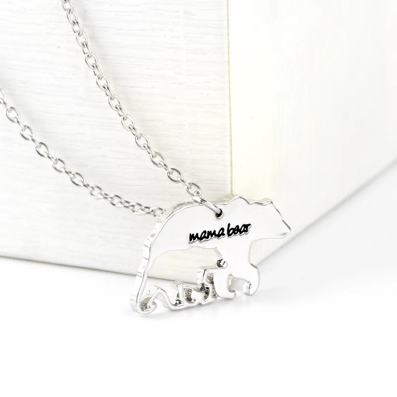 Новинка, модное очаровательное женское ожерелье с подвеской "Mama Bear", ювелирный медведь, ожерелье для мамы, подарок на день матери