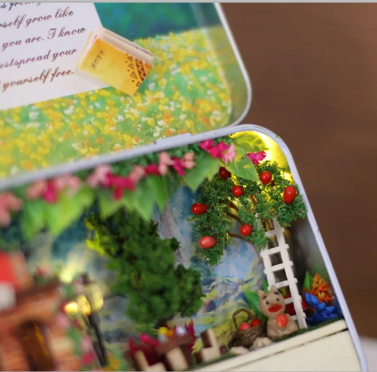 Прекрасные весенние 3D деревянный поделки ручной работы box theatre кукольная Миниатюра Коробка Симпатичные Мини Кукольный дом собрать Наборы