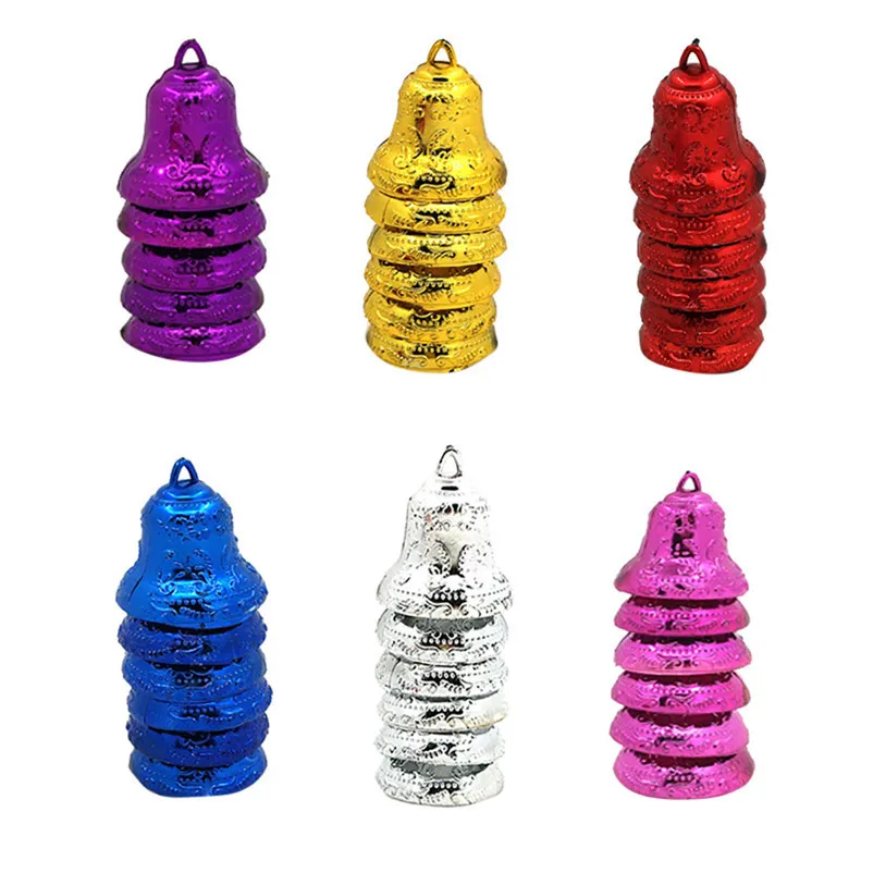 6Pcs Christmas Bell Christmas Tree Ornaments Xmas Decorative Pendant Decor Ornaments christmas bells xmas tree decoration N07 (1)