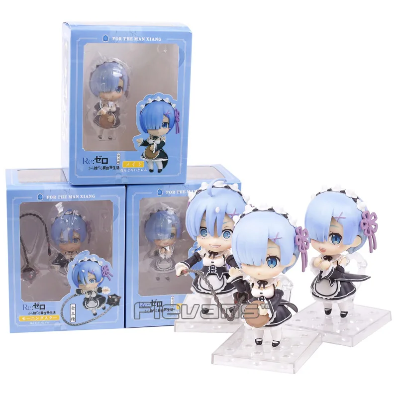 

Re:Life in a different world from zero Rem PVC Figures Collectible Model Toys Nendoroid Dolls 3pcs/set 10cm