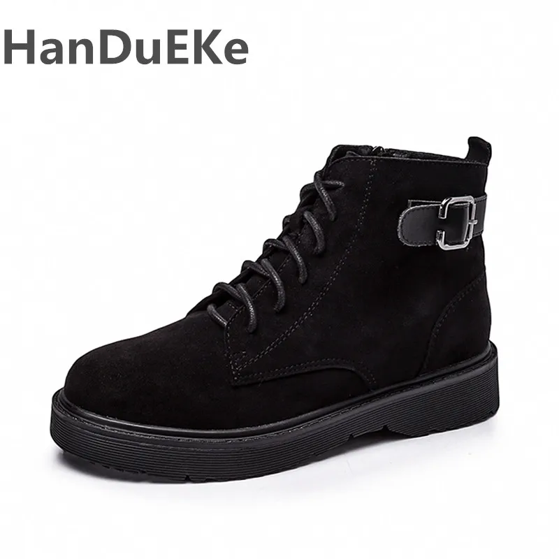 

2019 New Arrivals Woman Boots Fashion Platform Ankle Boots Women Warm Short Plush Lining Winter Boots Lacing Autumn Ladies Shoes