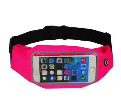Водонепроницаемая Спортивная поясная сумка для бега, чехол для телефона, кошелек, чехол, держатель на молнии, походная сумка для iPhone 5, 6, 6 S, 7 Plus, htc, LG - Цвет: 4 7 inch Rose Red