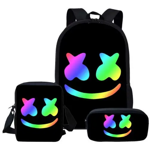 

New Hot Smile School Bag Set for Teen Boys Girls Cute Student Kids Schoolbag Cool Primary Children Bookbags