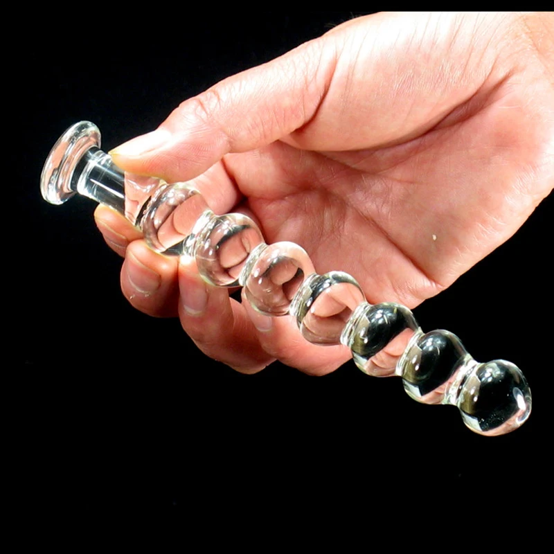 Cute Transparent Glass Bent Anal Plug Toys for beginer Butt Sex For Men Adults masturbation Products lesbian |