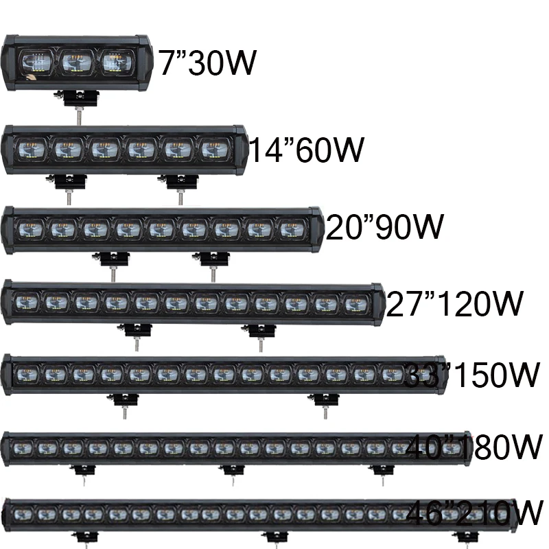 6D " 13" 2" 27" 30 Вт 60 Вт 120 Вт 210 Вт Однорядный светодиодный свет 4x4 внедорожный бар для внедорожных 4WD грузовиков ATV 12 в 24 в прицеп водонепроницаемый Wo