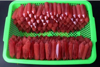 

1kg (7-9cm) smelting red quartz crystal wand double point