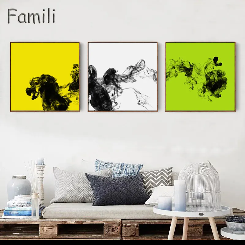 Modern Home Decor Art Picture Prints Black Undercurrent Decorative Paintings Nordic Style Paints Boards To Room 3 Panel No Frame | Дом и сад