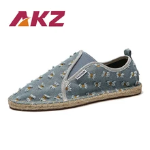 AKZ New Fashion Spring Summer Loafers Men casual shoes Denim Comfortable Breathable adult Male Flats canvas shoes for Man цена AKZ New Fashion Spring Summer Loafers Men casual shoes Denim Comfortable Breathable adult Male Flats canvas shoes for Man цены онлайн